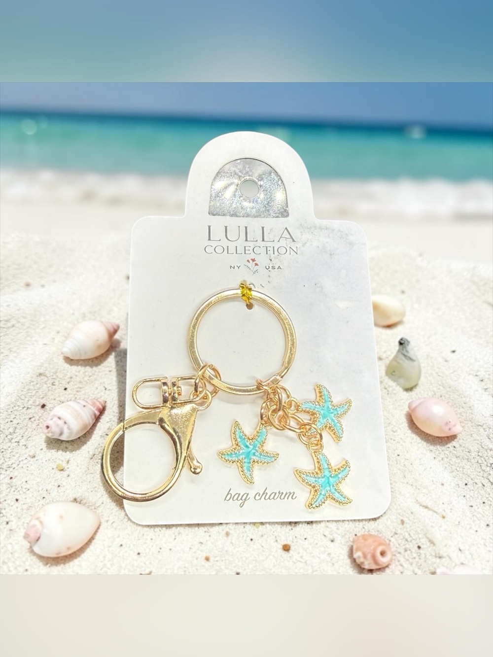 🐚Lulla Collection🐚Turquoise Starfish Charm Keychain/Bag Charm/NIP